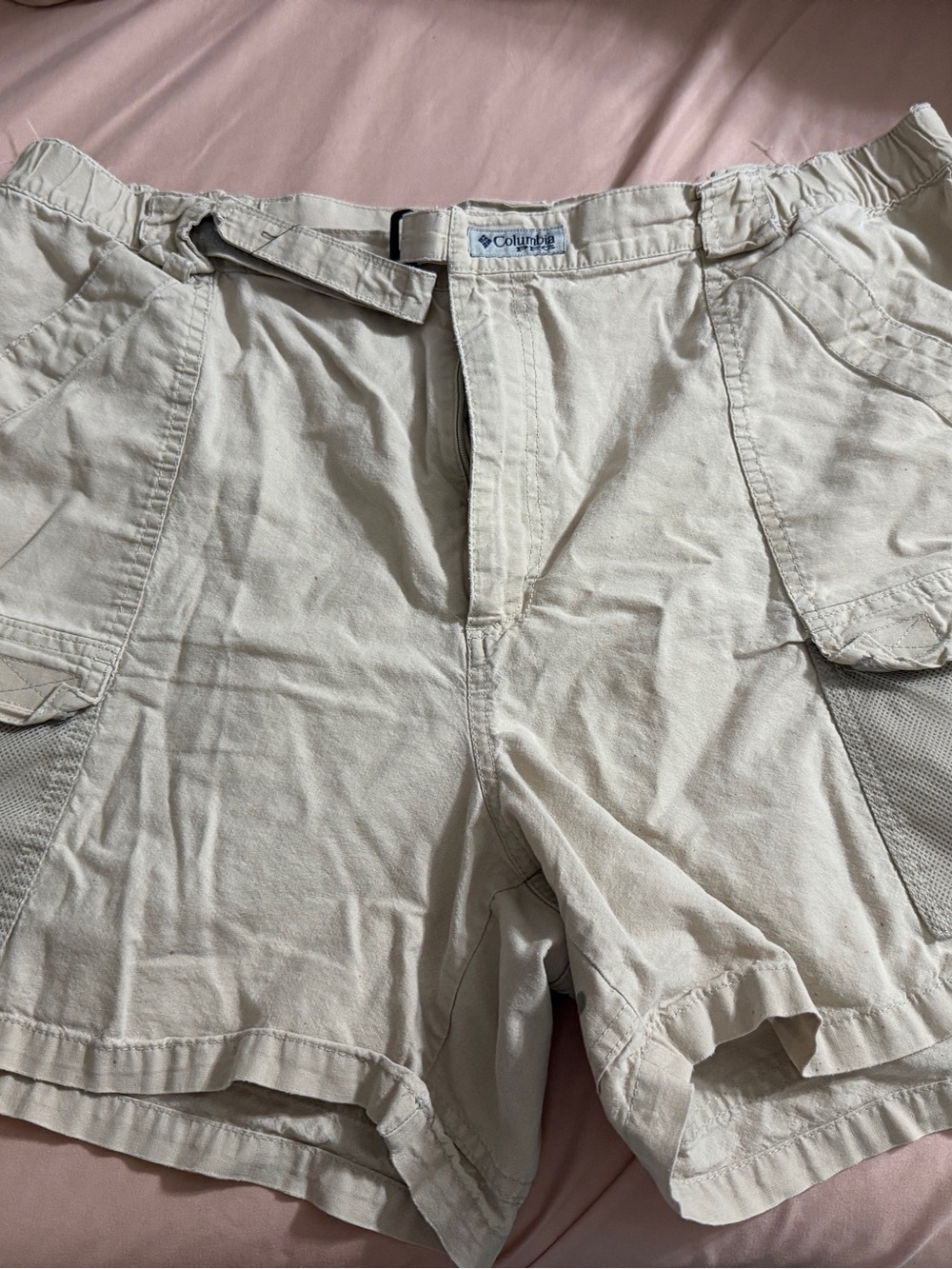 Columbia Men's Light Tan Cargo Shorts with Utility Pockets